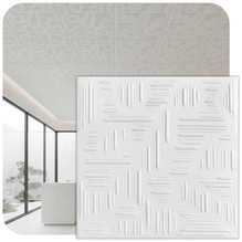 Country Wheat 20 in x 20 in Glue-up Styrofoam Ceiling Tile Pack - #R60 - Plain White - Packs