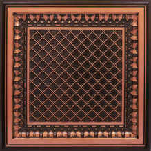  Renaissance Grille - Faux Tin Ceiling Tile - #501 - 24" x 24" - Antique Copper