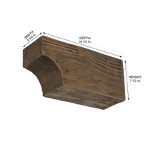Doug Fir Faux Wood Corbel 5 3/4 in x 7 1/2 in x 16 1/2 in - Measurement Doug Fir Faux Wood Corbel 5 3/4 in x 7 1/2 in x 16 1/2 in - Measurement