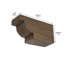Doug Fir Corbel 6 in x 8 in x 16 in - Measurement Doug Fir Corbel 6 in x 8 in x 16 in - Measurement