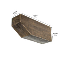 Doug Fir Slant Corbel 6 in x 8 in x 21 in - Measurement