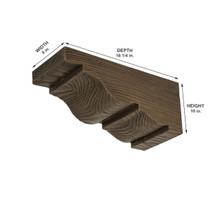 Doug Fir Scroll Corbel 8 in x 10 in x 18 1/4 in - Measurement Doug Fir Scroll Corbel 8 in x 10 in x 18 1/4 in - Measurement