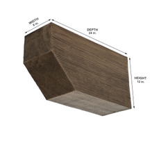 Doug Fir Slant Corbel 8 in x 12 in x 24 in - Measurement