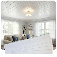 Faux Wood Ceiling Planks 39 in x 6 in Country White - Packs