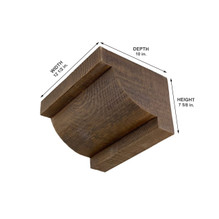 Rough Sawn Crown Corbel 12 1/2 in x 7 5/8 in x 10 in - Measurement Rough Sawn Crown Corbel 12 1/2 in x 7 5/8 in x 10 in - Measurement
