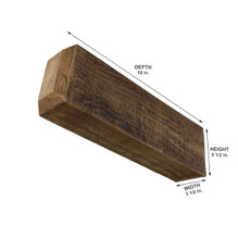 Rough Sawn Faux Wood Corbel 3 1/2 in x 5 1/2 in x 18 in - Measurement