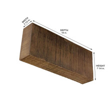Rough Sawn Faux Wood Corbel 3 1/2 in x 7 1/4 in x 18 in - Measurement Rough Sawn Faux Wood Corbel 3 1/2 in x 7 1/4 in x 18 in - Measurement
