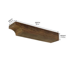 Rough Sawn Faux Wood Corbel 5 1/2 in x 3 1/2 in x 22 in - Measurement