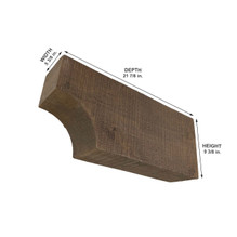 Rough Sawn Cove Corbel 5 3/8 in x 9 3/8 in x 21 7/8 in (A) - Measurement Rough Sawn Cove Corbel 5 3/8 in x 9 3/8 in x 21 7/8 in (A) - Measurement