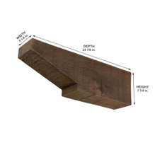 Rough Sawn Faux Wood Corbel 5 1/4 in x 7 1/4 in x 23 7/8 in (D) - Measurement Rough Sawn Faux Wood Corbel 5 1/4 in x 7 1/4 in x 23 7/8 in (D) - Measurement