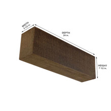 Rough Sawn Faux Wood Corbel 5 1/2 in x 7 1/2 in x 24 in (B) - Measurement Rough Sawn Faux Wood Corbel 5 1/2 in x 7 1/2 in x 24 in (B) - Measurement