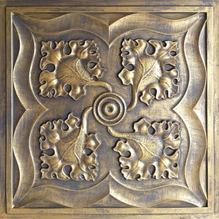 Gilded Bloom - Faux Tin Ceiling Tile - 24 in x 24 in - #DCT64 - Ancient Gold 