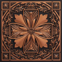 Helena - Faux Tin Ceiling Tile - 24 in x 24 in - #337 - Antique Copper