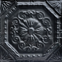 Octo - Powder Coated - Tin Ceiling Tile - #527 - 24"x24" - Black
