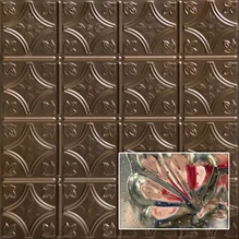 Tiny Tiptoe 2 ft x 2 ft - Acoustical Perforated Tin Ceiling Tiles - #209 - (Pack of 20) / 80 sqft - Bronze