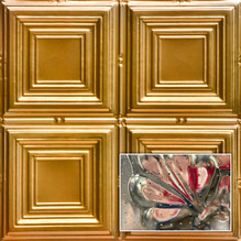 Cubism 2 ft x 2 ft Shanko - Acoustical Perforated Tin Ceiling Tiles with LEED Certified Insulating Pad - #320 - (Pack of 20) / 80 sqft - Lincoln Copper