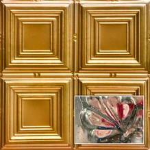 Cubism 2 ft x 2 ft - Acoustical Perforated Tin Ceiling Tiles with Insulating Pad - #320 - (Pack of 20) / 80 sqft - Lincoln Copper