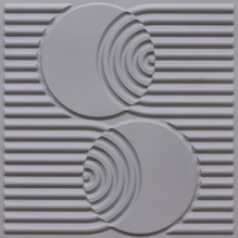 Orb Fusion - Peel and Stick - Faux Tin Ceiling Tiles - 12 in x 12 in - #9006 - (Pack of 20) / 20 sqft - Milky Grey