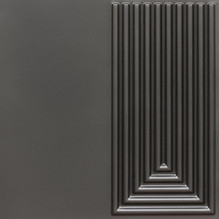 Vertex Rise - Peel and Stick - Faux Tin Ceiling Tiles - 12 in x 12 in - #9010 - (Pack of 20) / 20 sqft - Metallic Grey