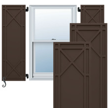 EnduraCore Composite Bungalow Shutters (Per Pair) - Raisin Brown