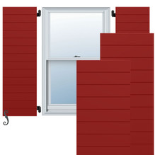 EnduraCore Composite Horizontal Slat Modern Style Shutters (Per Pair) - Fire Red