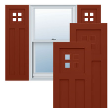 True Fit PVC San Antonio Mission Style Fixed Mount Shutters (Per Pair) - Pepper Red True Fit PVC San Antonio Mission Style Fixed Mount Shutters (Per Pair) - Pepper Red