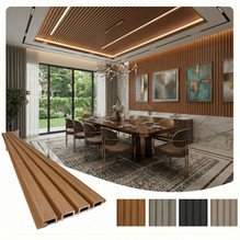 Linear WPC Exterior Wall Slat Siding and Cladding Panels 114 in x 8.62 in - Light Walnut - (Pack of 5) / 34.2 sqft
