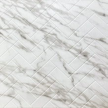 Herringbone MirroFlex 2x8 Glue Up PVC Backsplash - (Pack of 2) / 32 sqft - Marble