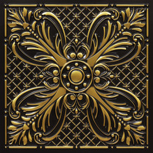 Regal Fleur - Faux Tin Ceiling Tile - #390 - Antique Brass
