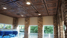 La Scala - Faux Tin Ceiling Tile - #223 - Antique Copper - Installed