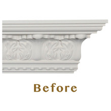 Foliage - FAD Hand Painted Crown Molding Inside Corner #CMF-035-2-IC - Before View