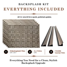 Metro MirroFlex Brushed Nickel 18 in. x 24 in. Glue-Up PVC Backsplash