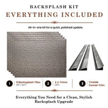 Strike MirroFlex Galvanized 18 in. x 24 in. Glue-Up PVC Backsplash