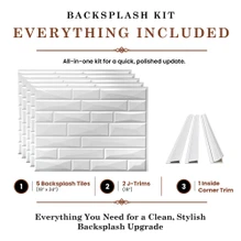 Vista MirroFlex Gloss White 18 in. x 24 in. Glue-Up PVC Backsplash