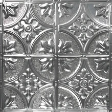 Tin Ceiling Tile - 24 in. x 24 in. - Pattern #2 - Brushed Satin Nickel
