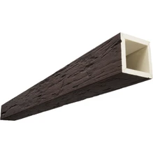 Timberthane Faux Wood Ceiling Beams - 4-Sided - Hand Hewn + Mahogany