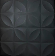 Perceptions 20 in x 20 in Glue-up Styrofoam Ceiling Tile Pack - #R103 - Black Matte