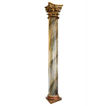 Roman Corinthian - FAD Faux Marble Finish Column - #CPF-001-RC - Gray and Green Faux Marble Finish