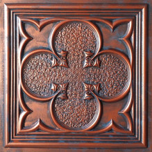 Old World Crest - Faux Tin Ceiling Tile - 24 in x 24 in - #DCT35 - Rustic Copper