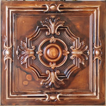 Victorian Ring - Faux Tin Ceiling Tile - 24 in x 24 in - #DCT38 - Oil Painting Wood