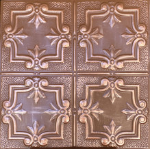 Antoinette - Shanko - Hand Painted - Tin Ceiling Tile - #321 - 24"x24" - Antique Copper