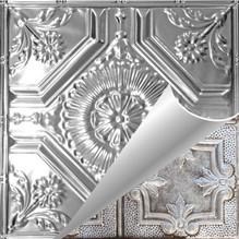 Larkspur - Shanko - Hand Painted - Tin Ceiling Tile - #506 - 24"x24" - Steel Glaze (This is reference for Finish only not the design) Larkspur - Shanko - Hand Painted - Tin Ceiling Tile - #506 - 24"x24" - Steel Glaze (This is reference for Finish only not the design)