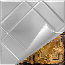 Shanko - Hand Painted - Tin Ceiling Tile - #517 - 24"x24" - Shabby Chic Metallic Copper (This is reference for Finish only not the design)