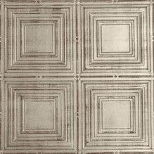 Cubism - Shanko - Hand Painted - Tin Ceiling Tile - #320 - 24"x24" - Antique White