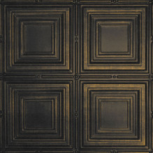 Cubism - Shanko - Hand Painted - Tin Ceiling Tile - #320 - 24"x24" -  Midnight Gold