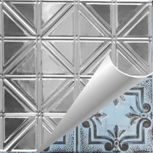 Right On - Hand Painted - Tin Ceiling Tile - #215 - 24"x24" -   French Blue
(This is reference for Finish only not the design)