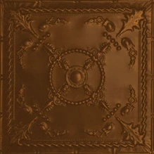 Bourbon - Hand Painted - Tin Ceiling Tile - #520 - 24"x24" - Antique Copper