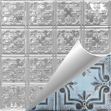 Florentine - Hand Painted - Tin Ceiling Tile - #210 - 24"x24" - French Blue (This is reference for Finish only not the design)