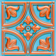 Faux Tin Ceiling Tile - 24 in x 24 in - Blue-Curacao - #273