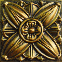 FAD Hand Painted Rosette Fairfax 5-7/8 in. x 5-7/8 in. OPRF-004-A-OG